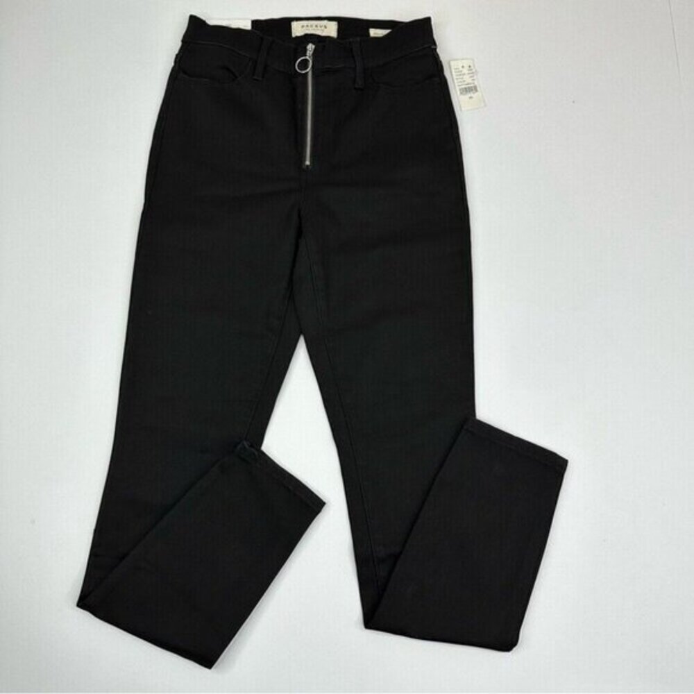 PacSun Super High Rise Jegging Black Skinny Pants Exposed O-Ring Zipper 26‎ NEW